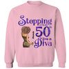 Stepping Into My 50th Birthday Like A Diva, Custom Birthday Shirts, Turning 50 Shirt