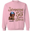 Stepping Into My 50th Birthday Like A Diva, Custom Birthday Shirts, Turning 50 Shirt