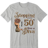 Stepping Into My 50th Birthday Like A Diva, Custom Birthday Shirts, Gifts For Women Turning 50