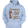 Stepping Into My 50th Birthday Like A Diva, Custom Birthday Shirts, Gifts For Women Turning 50