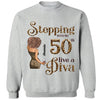 Stepping Into My 50th Birthday Like A Diva, Custom Birthday Shirts, Gifts For Women Turning 50
