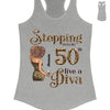 Stepping Into My 50th Birthday Like A Diva, Custom Birthday Shirts, Gifts For Women Turning 50