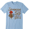 Stepping Into My 50th Birthday Like A Diva, Custom Birthday Shirts, Gifts For Women Turning 50
