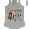 Stepping Into My 50th Birthday Like A Diva, Custom Birthday Shirts, Gifts For Women Turning 50