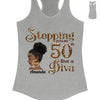 Stepping Into My 50th Birthday Like A Diva, Custom Birthday Shirts, Gifts For Women Turning 50