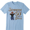 Stepping Into My 50th Birthday Like A Diva, Custom Birthday Shirts, Gifts For Women Turning 50