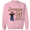Stepping Into My 50th Birthday Like A Diva, Custom Birthday Shirts, Gifts For Women Turning 50