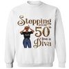 Stepping Into My 50th Birthday Like A Diva, Custom Birthday Shirts, Gifts For Women Turning 50