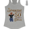 Stepping Into My 50th Birthday Like A Diva, Custom Birthday Shirts, Gifts For Women Turning 50