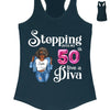 Stepping Into My 50th Birthday Like A Diva, Custom Birthday Shirts, Turning 50 Shirt, 50th Birthday Shirts For Her