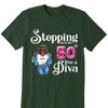 Stepping Into My 50th Birthday Like A Diva, Custom Birthday Shirts, Turning 50 Shirt, 50th Birthday Shirts For Her
