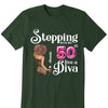 Stepping Into My 50th Birthday Like A Diva, Custom Birthday Shirts, Turning 50 Shirt, 50th Birthday Shirts For Her