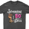 Stepping Into My 50th Birthday Like A Diva, Custom Birthday Shirts, Turning 50 Shirt, 50th Birthday Shirts For Her