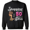 Stepping Into My 50th Birthday Like A Diva, Custom Birthday Shirts, Turning 50 Shirt, 50th Birthday Shirts For Her
