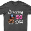 Stepping Into My 50th Birthday Like A Diva, Custom Birthday Shirts, Turning 50 Shirt, 50th Birthday Shirts For Her