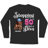 Stepping Into My 50th Birthday Like A Diva, Custom Birthday Shirts, Turning 50 Shirt, 50th Birthday Shirts For Her