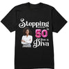 Stepping Into My 50th Birthday Like A Diva, Custom Birthday Shirts, Turning 50 Shirt, 50th Birthday Shirts For Her, Custom Photo