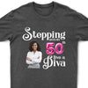 Stepping Into My 50th Birthday Like A Diva, Custom Birthday Shirts, Turning 50 Shirt, 50th Birthday Shirts For Her, Custom Photo