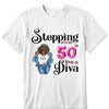 Custom 50th Birthday Shirt For Women, 50 Years Old Birthday Shirt, Personalized Birthday Gift, Stepping Into My 50th Birthday Like A Diva
