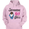 Custom 50th Birthday Shirt For Women, 50 Years Old Birthday Shirt, Personalized Birthday Gift, Stepping Into My 50th Birthday Like A Diva