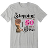 Stepping Into My 50th Birthday Like A Queen, Custom 50th Birthday Shirt For Women, 50 Years Old Birthday Shirt, Personalized Birthday Gift.