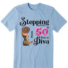 Stepping Into My 50th Birthday Like A Queen, Custom 50th Birthday Shirt For Women, 50 Years Old Birthday Shirt, Personalized Birthday Gift.