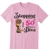 Stepping Into My 50th Birthday Like A Queen, Custom 50th Birthday Shirt For Women, 50 Years Old Birthday Shirt, Personalized Birthday Gift.