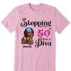 Stepping into my 50th birthday live a Diva Shirt, 50th Birthday shirt, Birthday Shirt, Birthday Queen Shirt