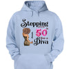 Stepping Into My 50th Birthday Like A Queen, Custom 50th Birthday Shirt For Women, 50 Years Old Birthday Shirt, Personalized Birthday Gift.