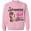 Stepping Into My 50th Birthday Like A Queen, Custom 50th Birthday Shirt For Women, 50 Years Old Birthday Shirt, Personalized Birthday Gift.
