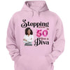 Custom 50th Birthday shirt, Stepping into my 50th birthday live a Diva Shirt, Birthday Shirt, Birthday Queen Shirt