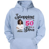 Custom 50th Birthday shirt, Stepping into my 50th birthday live a Diva Shirt, Birthday Shirt, Birthday Queen Shirt