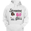 Custom 50th Birthday shirt, Stepping into my 50th birthday live a Diva Shirt, Birthday Shirt, Birthday Queen Shirt