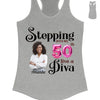 Custom 50th Birthday shirt, Stepping into my 50th birthday live a Diva Shirt, Birthday Shirt, Birthday Queen Shirt