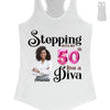 Custom 50th Birthday shirt, Stepping into my 50th birthday live a Diva Shirt, Birthday Shirt, Birthday Queen Shirt