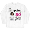 Custom 50th Birthday shirt, Stepping into my 50th birthday live a Diva Shirt, Birthday Shirt, Birthday Queen Shirt