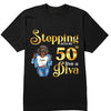 Personalized Birthday Gift, Stepping into my 50th birthday live a Diva Shirt, 50th Birthday shirt, Birthday Shirt, Birthday Queen Shirt