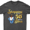Personalized Birthday Gift, Stepping into my 50th birthday live a Diva Shirt, 50th Birthday shirt, Birthday Shirt, Birthday Queen Shirt