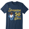 Personalized Birthday Gift, Stepping into my 50th birthday live a Diva Shirt, 50th Birthday shirt, Birthday Shirt, Birthday Queen Shirt