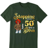 Custom 50th Birthday Shirt For Women, 50 Years Old Birthday Shirt, Stepping into my 50th birthday live a Diva Shirt, 50th Birthday shirt, Birthday Shirt, Birthday Queen Shirt