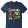 Custom 50th Birthday Shirt For Women, 50 Years Old Birthday Shirt, Stepping into my 50th birthday live a Diva Shirt, 50th Birthday shirt, Birthday Shirt, Birthday Queen Shirt