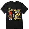 Custom 50th Birthday Shirt For Women, 50 Years Old Birthday Shirt, Stepping into my 50th birthday live a Diva Shirt, 50th Birthday shirt, Birthday Shirt, Birthday Queen Shirt