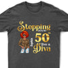 Custom 50th Birthday Shirt For Women, 50 Years Old Birthday Shirt, Stepping into my 50th birthday live a Diva Shirt, 50th Birthday shirt, Birthday Shirt, Birthday Queen Shirt