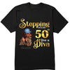 Stepping into my 50th birthday live a Diva Shirt, 50th Birthday Shirt For Women, 50 Years Old Birthday Shirt, 50th Birthday shirt, Birthday Shirt, Birthday Queen Shirt