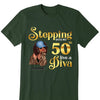 Stepping into my 50th birthday live a Diva Shirt, 50th Birthday Shirt For Women, 50 Years Old Birthday Shirt, 50th Birthday shirt, Birthday Shirt, Birthday Queen Shirt