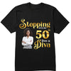 Custom Birthday Queen Shirt, Stepping into my 50th birthday live a Diva Shirt, 50th Birthday Shirt For Women, 50 Years Old Birthday Shirt, 50th Birthday shirt, Birthday Shirt,