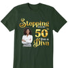 Custom Birthday Queen Shirt, Stepping into my 50th birthday live a Diva Shirt, 50th Birthday Shirt For Women, 50 Years Old Birthday Shirt, 50th Birthday shirt, Birthday Shirt,