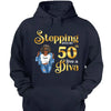 Personalized Birthday Gift, Stepping into my 50th birthday live a Diva Shirt, 50th Birthday shirt, Birthday Shirt, Birthday Queen Shirt