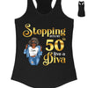 Personalized Birthday Gift, Stepping into my 50th birthday live a Diva Shirt, 50th Birthday shirt, Birthday Shirt, Birthday Queen Shirt
