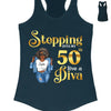 Personalized Birthday Gift, Stepping into my 50th birthday live a Diva Shirt, 50th Birthday shirt, Birthday Shirt, Birthday Queen Shirt